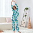 thumbnail image 5 of FORMRS Womens Pajama Set Long Sleeve Top and Pants with Pockets Soft Comfy Lounge Sleepwear, Sizes S-2XL, Vibrant Cat Pattern, 5 of 7