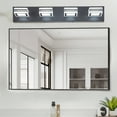 thumbnail image 4 of 4 Light Bathroom Square shape Vanity Light Over Mirror Modern 25.6in Led Vanity Light Fixture Lights for Bath Dimmable Matt Black, 4 of 9