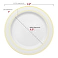 thumbnail image 7 of Smarty 7.5" White with Gold Edge Rim Plastic Salad Plates 120ct, 7 of 7