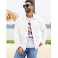 thumbnail image 3 of Denim Jackets for Men Trucker Jean Jacket Unlined Coats Spring Fall Outfits(White,XS), 3 of 8
