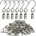 thumbnail image 1 of Stainless Steel S Hooks Curtain Clips, 50 Pack Hanging Party Lights Clips, Hangers Gutter Photo, Art Craft Display, 3 Inch Long, Silver, 1 of 6