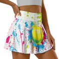 thumbnail image 5 of HELLHERO Tennis Ink Splash Print Soft Women's Tennis Golf Skirts, 2 Side Pockets Liner Shorts Polyester Spandex Tennis Skirt for Travel Pickleball Yoga, 5 of 9