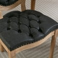 thumbnail image 6 of French Country Dining Chair Set of 2, PU Leather Upholstered Armless Accent Side Chairs with Nailhead Trim, Farmhouse Wood Dining Chairs for Kitchen Dining Room Living Room Restaurant, Black, 6 of 8
