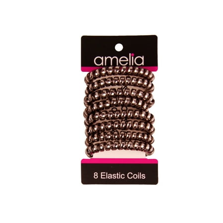 Amelia Beauty Products 8 Medium Smooth Elastic Hair Coils 2.25in Diameter Spiral Hair Ties Gentle on Hair Strong Hold and Minimizes Dents and Creases Nickel Amelia Beauty Products 8 Medium Smooth Elastic Hair Coils 2.25in Diameter Spiral Hair Ties Gentle on Hair Strong Hold and Minimizes Dents and Creases Nickel