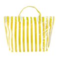 thumbnail image 1 of Bolso de trabajo a rayas, gran capacidad, impermeable, tipo hobo, ideal para la playa, el trabajo y los viajes. Blanco amarillo, 1 of 9
