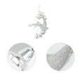 thumbnail image 3 of 5pcs Silver Christmas Tree Hanging Decor Creative Christmas Bell Elk Shape Hanging Pendant Reindeer Christmas Miniatures Home Ornaments Gifts Layout Decorative Props without Rope, 3 of 9
