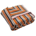 thumbnail image 2 of SAFAVIEH Candy Stripe Knit Striped Throw, 50" x 60", Light Grey/Dark Grey/Orange/Pink, 2 of 2