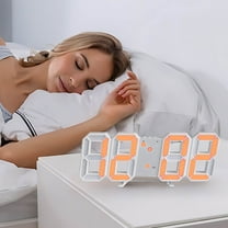 LED Digital Wall Clock with Date & Temperature Display - USB Powered, Auto Brightness, Alarm Snooze - 12 24H Format, Table or Wall Mount - 22.5x4.5x8.5cm Acrylic Modern Clock for Home & Office