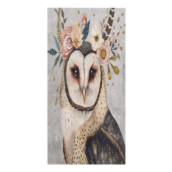 RKSupls Owl Feather Flower Crown Microfiber Beach Towel Absorbent Compact Towels for Swimming Pool Beach Travel Things for Vacation Essentials Adult Gift,61.4×30.3Inch