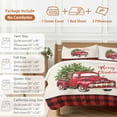 thumbnail image 5 of Merry Christmas Bedding Duvet Cover Set Twin Size 4 Pieces Red Truck Winter Christmas Tree Plaid Bedding Set with Zipper Closure, 1 Comforter Cover 68x86 Inches 1 Flat Sheet & 2 Pillow Cases, 5 of 6