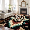 thumbnail image 2 of 5'x7' Area Rugs, Boho Brown Teal Red Indoor Outdoor Area Rug for Living Room Bedroom, Southwestern Geometric Abstract Vintage Washable Bathroom Rugs Kitchen Floor Carpet Mats Home Decor Aesthetic, 2 of 8