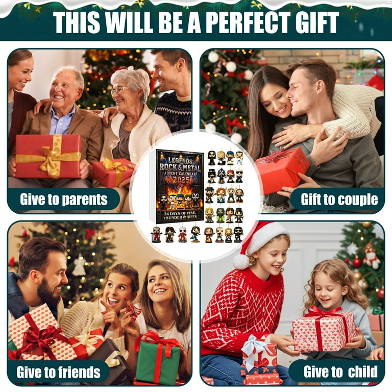 Calendrier De L'avent Plat 2D Rock Et Métal, La Collection De Personnages Musicaux Emblématiques En Acrylique, Convient Aux Cadeaux Des Fans De Rock Et De Métal