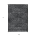 thumbnail image 3 of 5' X 8' Charcoal Gray And Silver Geometric Washable Indoor Outdoor Area Rug, 3 of 5