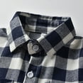 thumbnail image 5 of LYHaoo Kids Toddler Flannel Shirt Jacket Plaid Long Sleeve Lapel Button Down Shacket Baby Boys Girls Shirt Top Coat Outwear Stretch Casual Sizes 3-6 Months Blue, 5 of 6