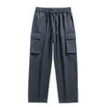 thumbnail image 5 of MIXUE Sweatpants for Men Solid Color Straight Leg Breathable Relaxed Fit Outdoor Casual Trousers Cargo Pants Streetwear,Gray,XXXL, 5 of 5
