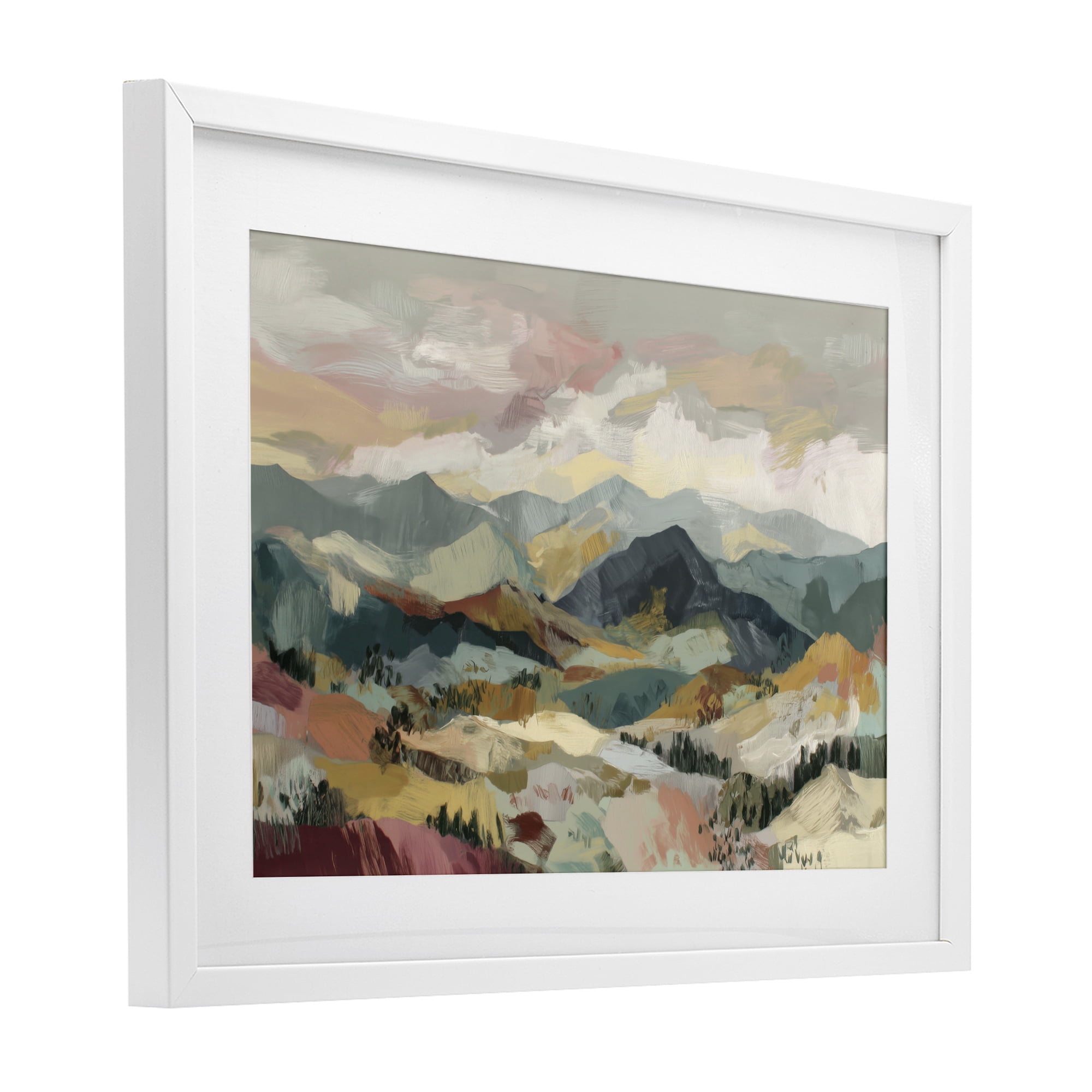 Stupell Industries Mountain Valley Vista White Framed Print Under Glass, design by Chromatic Storm Studio