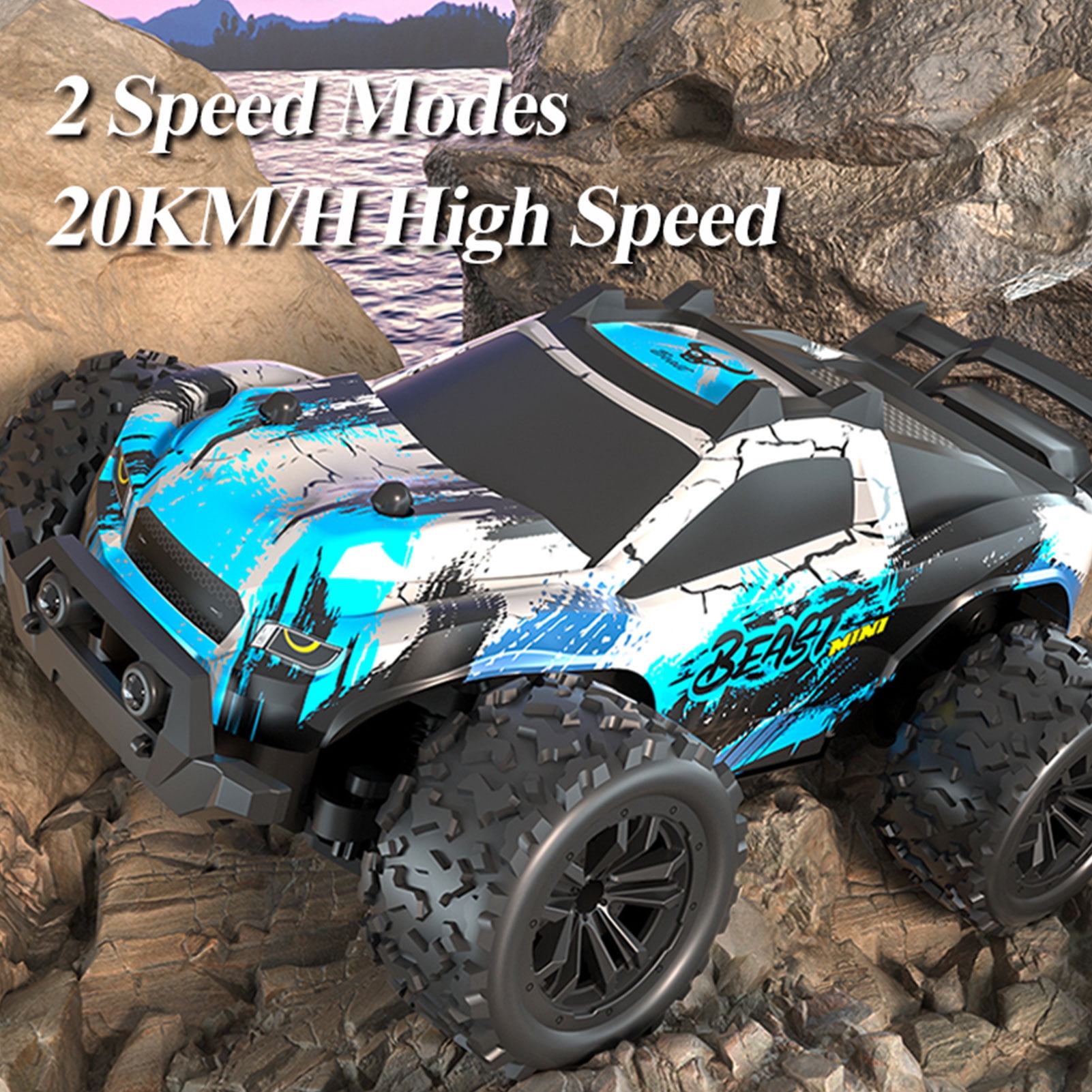 High Speed Jump RC Truck, Off Road RC Cars, 4WD All Terrain RTR RC Truck For Adults, 1:20 Scale All Terrain RC Car, 20+KPH High Speed 4WD Electric Vehicle With 2.4 GHz Remote Control