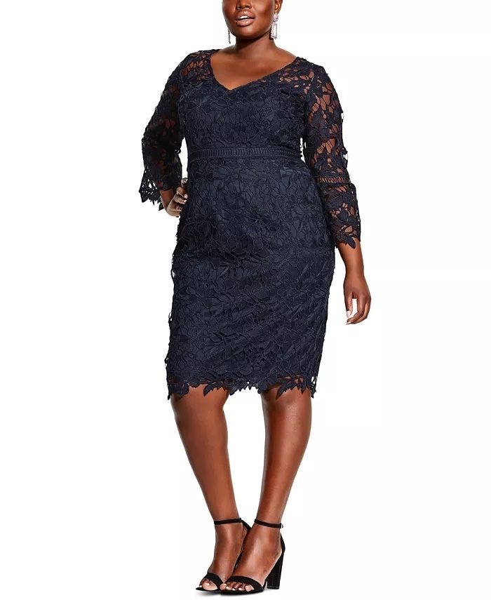 City Chic Women's Three Quarter Sleeve 