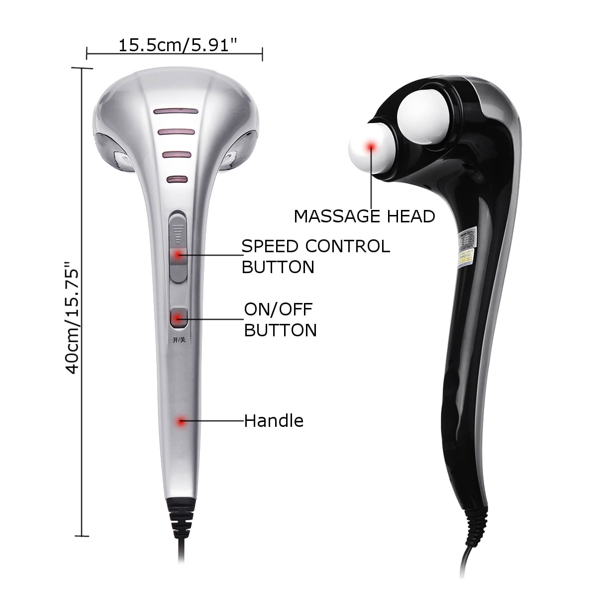 28W Electric Handheld Massager Full Body Massage Machine Variable Speed Control Body Blood