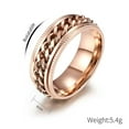 thumbnail image 2 of PAMTIER Unisex 8mm Stainless Steel Creative Cool Beer Bottle Opener Chain Rotatable Fidget Ring Biker Anxiety Band Grooved Edge Rose Gold Size 9, 2 of 6