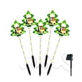 thumbnail image 2 of Hyknon 5 Pack Solar Christmas Pathway Lights, Warm LED Waterproof Outdoor Stake Lights with Auto On Dusk, Wire Free Garden Ground Lamps for Yard Walkway Holiday Decor, 2 of 6