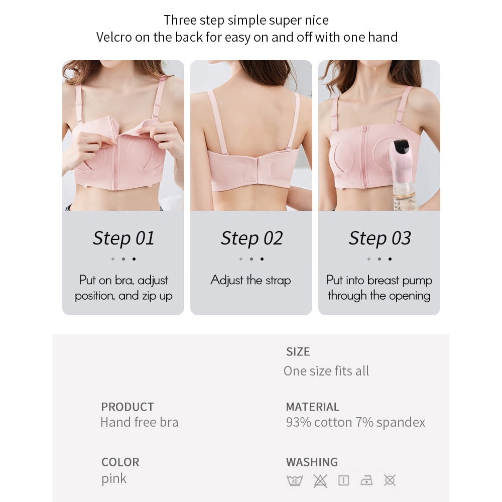 Arealer Hands Free Pumping Bra Adjustable Cotton Pump Bra No Steel Ring Nursing Bra