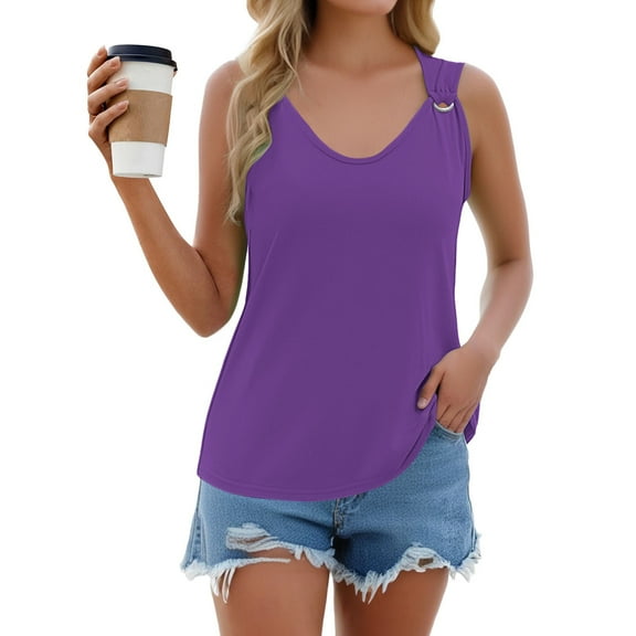 Womans Tank Tops Women's Loose Fit Tank Top - V Neck Sleeveless Camisole, Casual Summer & Workout Shirt