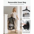 thumbnail image 4 of Cesto de ropa SOLEDI, 100 L, grande y alto, con tapa y bolsa, color gris, 4 of 9