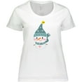 thumbnail image 3 of Inktastic Cute Christmas Snowman in Blue Hat and Scarf Women's Plus Size T-Shirt, 3 of 5