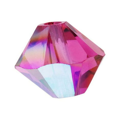 - Swarovski Crystal, #5328 Bicone Beads 3mm, 25 Pieces, Fuchsia AB