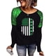 thumbnail image 2 of RKSTN Women's St Patrick's Day T Shirts Top Oversized Crewneck Glitter Luckys Irish Shamrocks Paddy's Day Graphic Print Long Sleeve Shirt Womens Casual Plus Size Round Neck Loose Fits Comfy Tees, 2 of 9