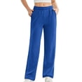 thumbnail image 2 of Womens Sweat Pants, Fashion Casual Solid Color Waist Sweatpants with Side Pockets, 2 of 7