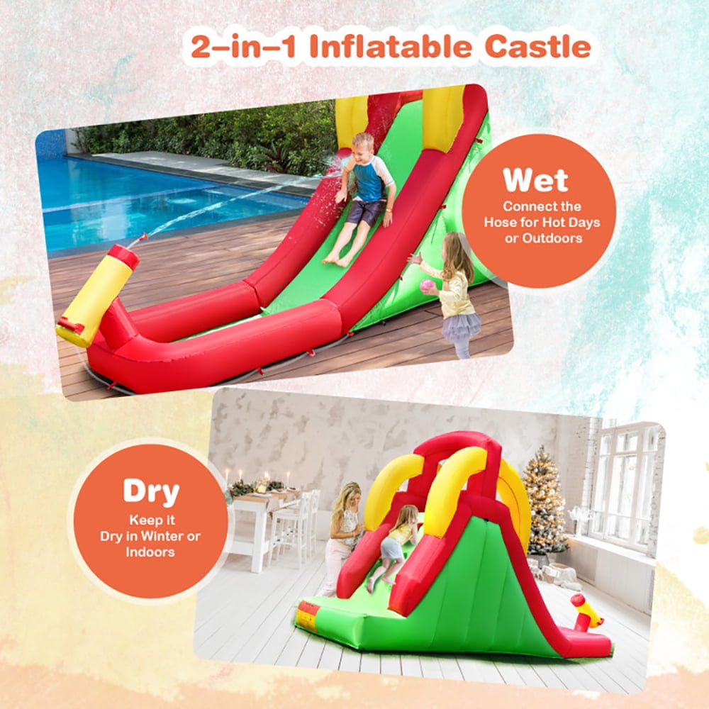 Aimee Lii Inflatable Water Slide Bounce House with Climbing Wall Jumper and 480W Blower, Kids Bounce House