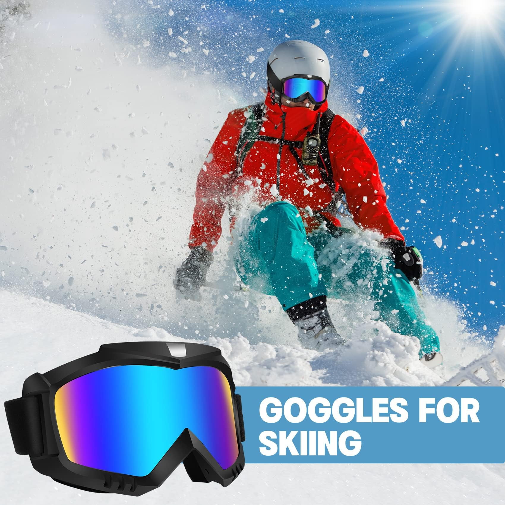 Dirt Bike Goggles 2 Pack - Motorcycle, ATV, Riding, Ski, Windproof Racing Glasses