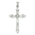 thumbnail image 1 of Sterling Silver Rhodium-Plated Cz Cross Pendant (40 X 21) Made In China qc4307, 1 of 2