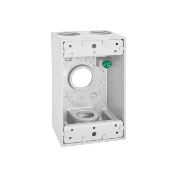 Sigma 14251WH 1 Gang White Rectangle Weatherproof Outlet Box