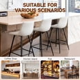 thumbnail image 5 of COOLHUT 28 Inch Dining Chairs Set of 3, Modern Kitchen & Dining Room Chairs, Upholstered Faux Leather Dining Chair, Armless Dinner Side Chairs with Sturdy Metal Legs, White, 5 of 8