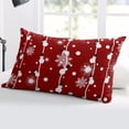 thumbnail image 5 of Christmas Snowman Red Throw Pillow Cover, Xmas Snowflakes Lines Rectangle Decorative Pillow Case Protector Soft Cushion Cover Lumbar Pillowcase for Couch Sofa Bedroom Car Chair Decor 20x30 Inch, 5 of 8
