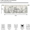 thumbnail image 4 of Rustic Floral Black White Valances Kitchen Curtains Watercolor Flower Wildflower Window Drapes Plant Botanical Leaves Bedroom Bathroom Living Room Treatment Tier Fabric 1 Panel 52Wx18H Inch, 4 of 6