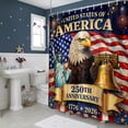 thumbnail image 2 of America 250th Anniversary Shower Curtain Set, 1776-2026 Patriotic American Flag Eagle 4th of July Bathroom Curtain, Independence Memorial Day Fabric Bathroom Bath Decor with Hooks 69X70IN, 2 of 5
