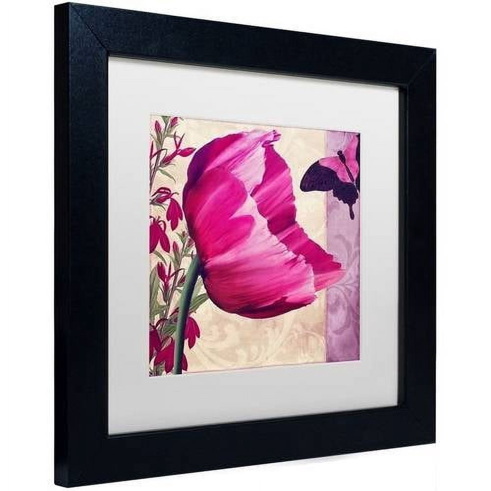 Trademark Fine Art " Pink Poppy II " Canvas Art by Color Bakery White Matte, Black Frame