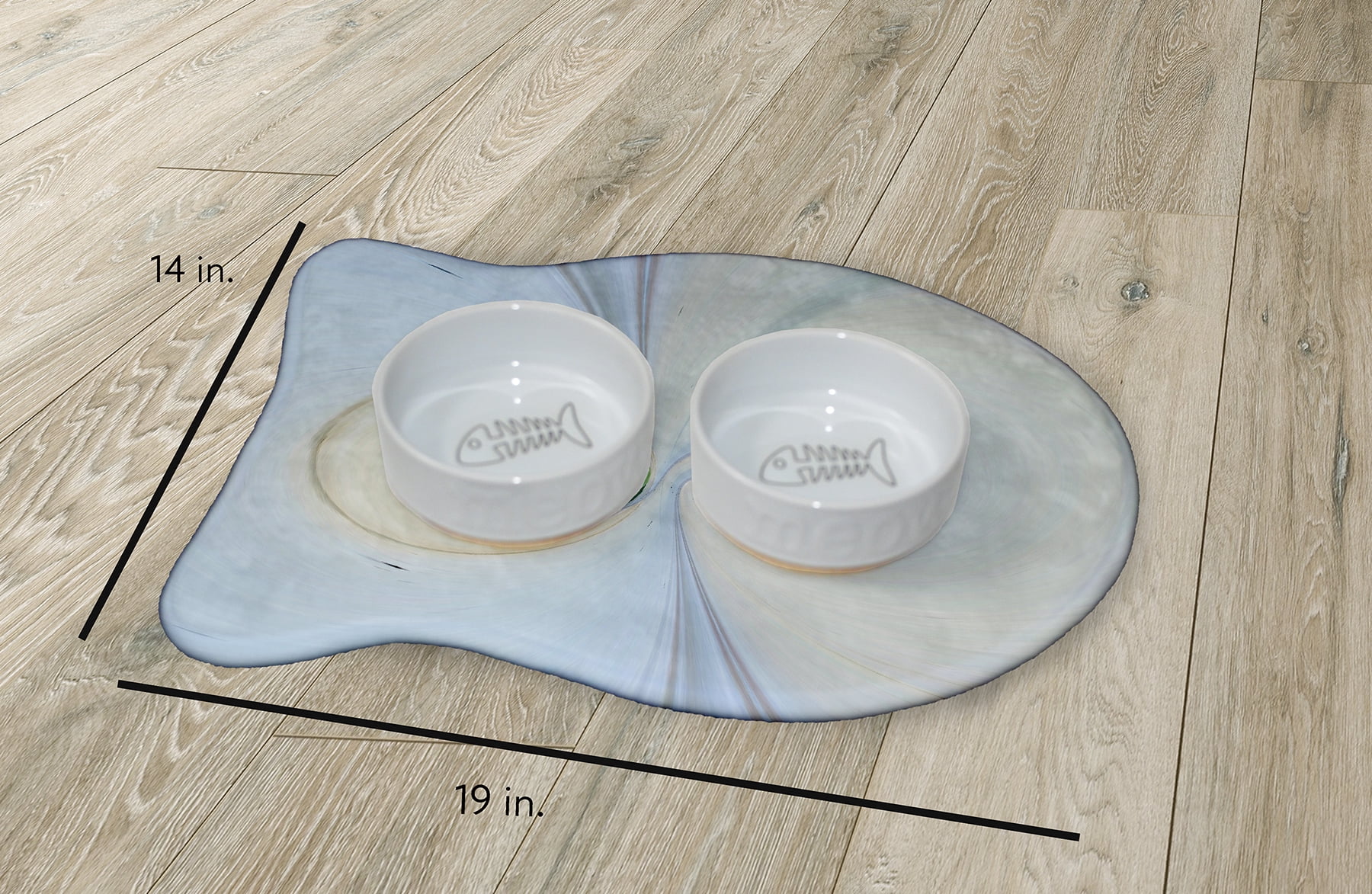 Simply Daisy Infinity Swirl Fish Shape Pet Feeding Mat for Cats