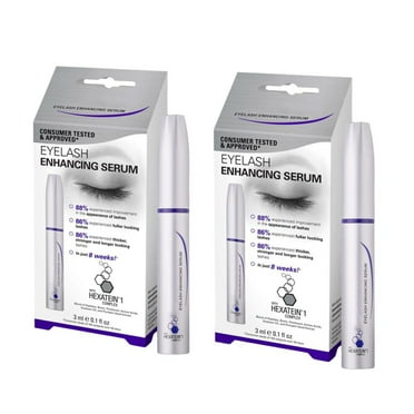2PC-Eyelash Enhancing Serum - Promotes Appearance of Longer, Fuller, and Thicker Eyelashes, for Eye Lash Enhancement, Paraben, and Cruelty Free, 3ml, Silver