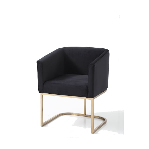 Modrest Yukon Modern Black Velvet & Gold Dining Chair