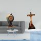 thumbnail image 2 of Reloj De Mesa Moderno Con Figura De Globo Terráqueo, Adorno Artístico Y Religioso Con Escultura De Jesús Y La Virgen María, Ideal Para Oficina, Dormitorio, Estante O Armario., 2 of 8