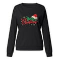 thumbnail image 3 of Aligament Christmas Shirts for Women, Black Long Sleeve Shirts for Women, Merry Christmas Women's Letter Print Round Neck Long Sleeve Top, 3 of 3