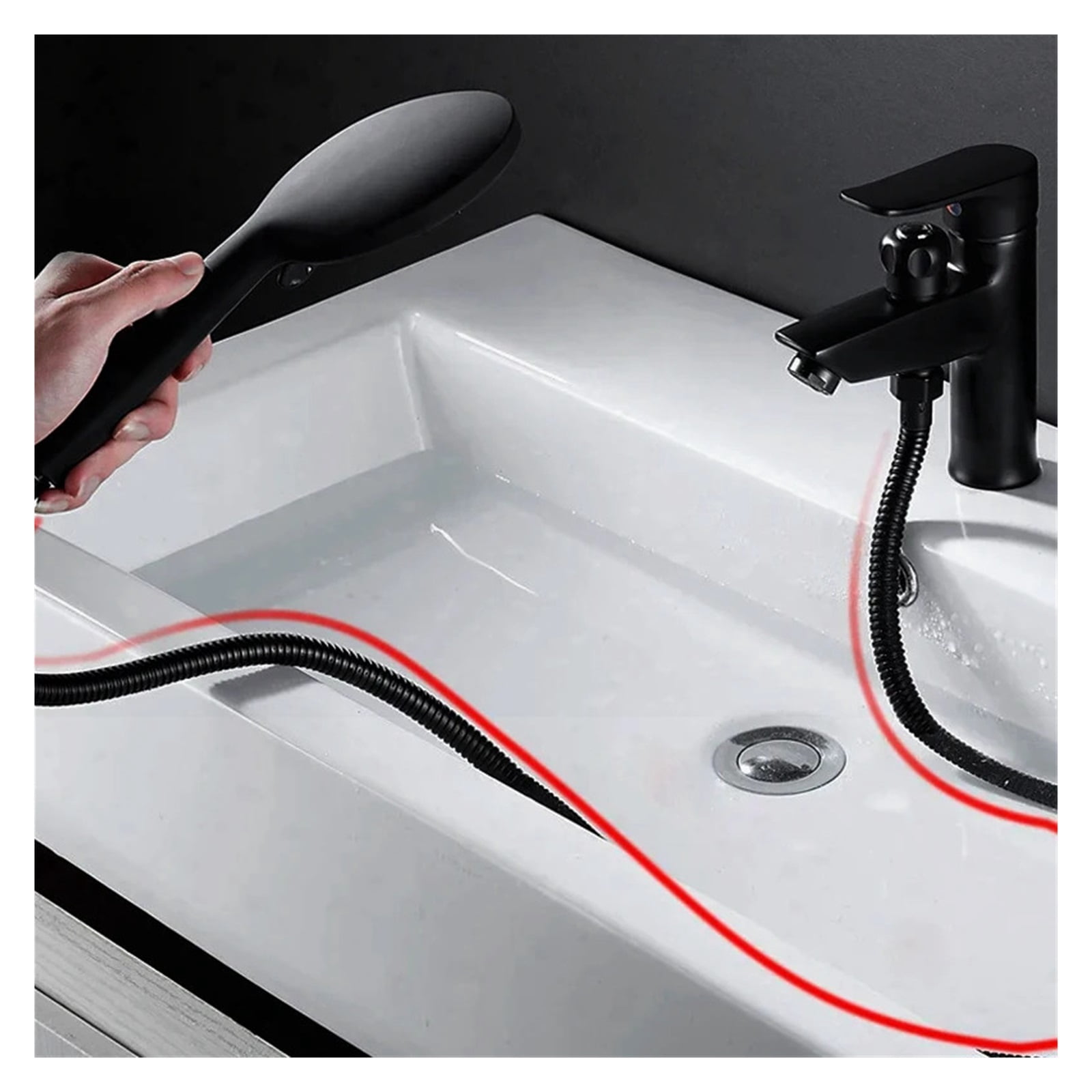 Bathroom Basin 2 In 1 Faucet, Brass Handheld Toilet Bidet Faucets, Sprayer Cold And Hot Water Mixer Bathtub Tap With Shower Set
