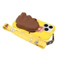 thumbnail image 3 of For Iphone 14 Pro Max Silicone Wallet Phone Case With Lanyard(Yellow Bear),iPhone 16 Pro Max, 3 of 5