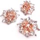 thumbnail image 1 of Juego de 3 pequeñas pinzas para el pelo metálicas teñidas en oro rosa con diamantes de imitación y cristales para mujeres y niñas, 1 of 5
