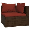 thumbnail image 5 of vidaXL Wicker Patio Furniture 3 Piece with Cushions Brown Poly Rattan, 5 of 8